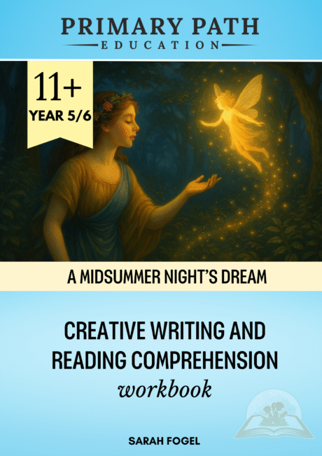 Front cover of A Midsummer Night's Dream workbook for the 11+