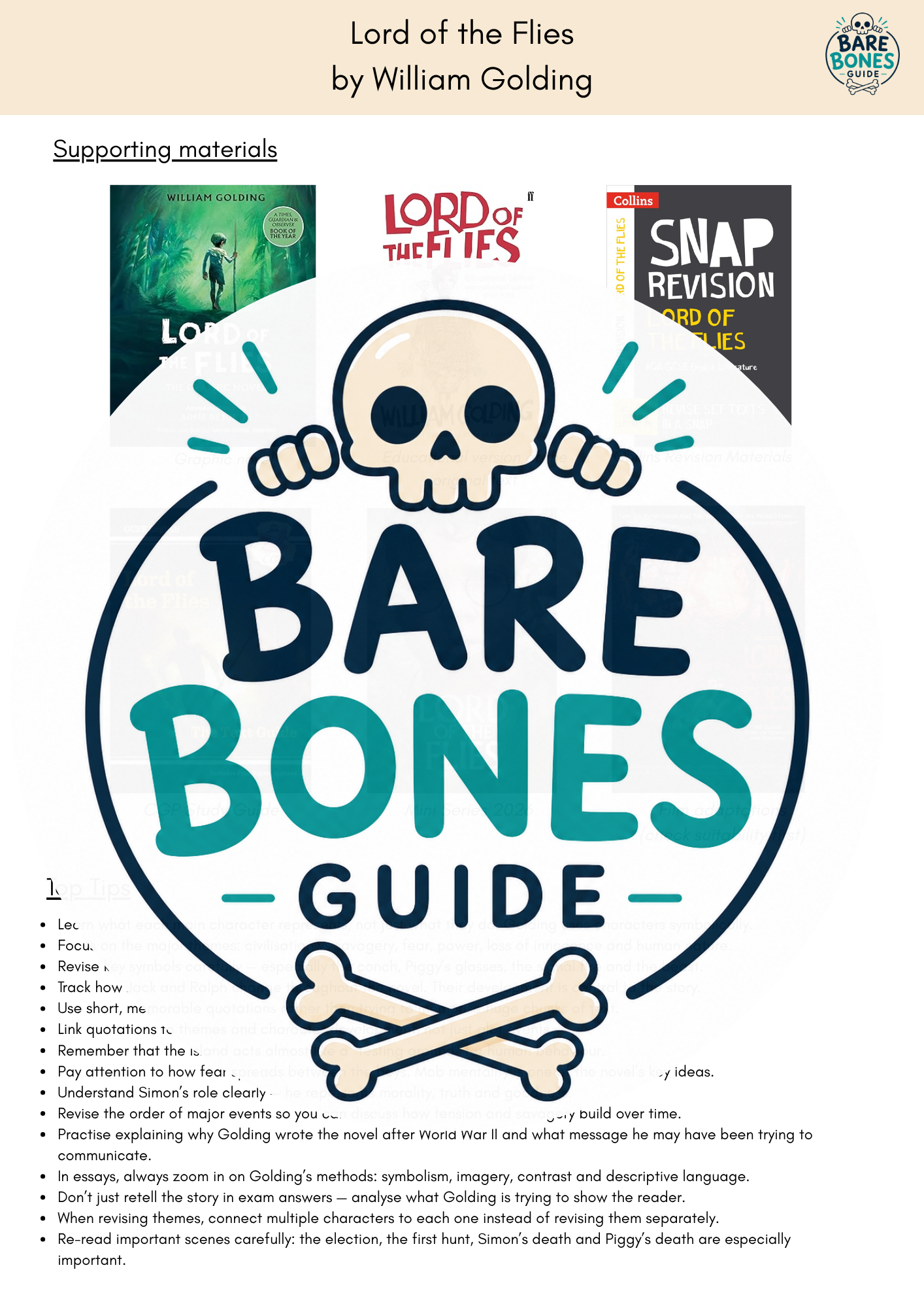 Bare Bones Guide - Lord of the Flies - Image 2
